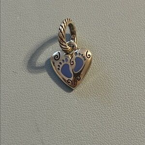 Baby Boy  Silver Pendant with Blue Accents